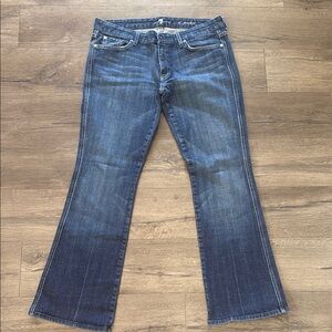 7 For All Mankind Blue Flare Wide Leg Jeans